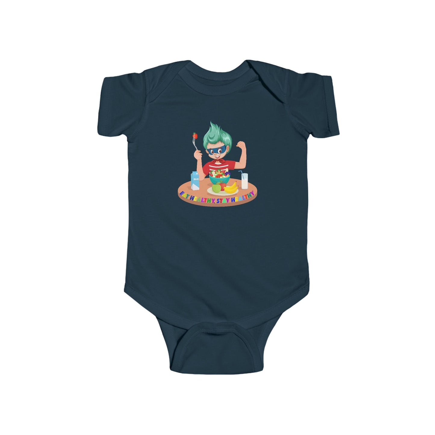 Infant Bodysuit - super kiddo eating healthy food
