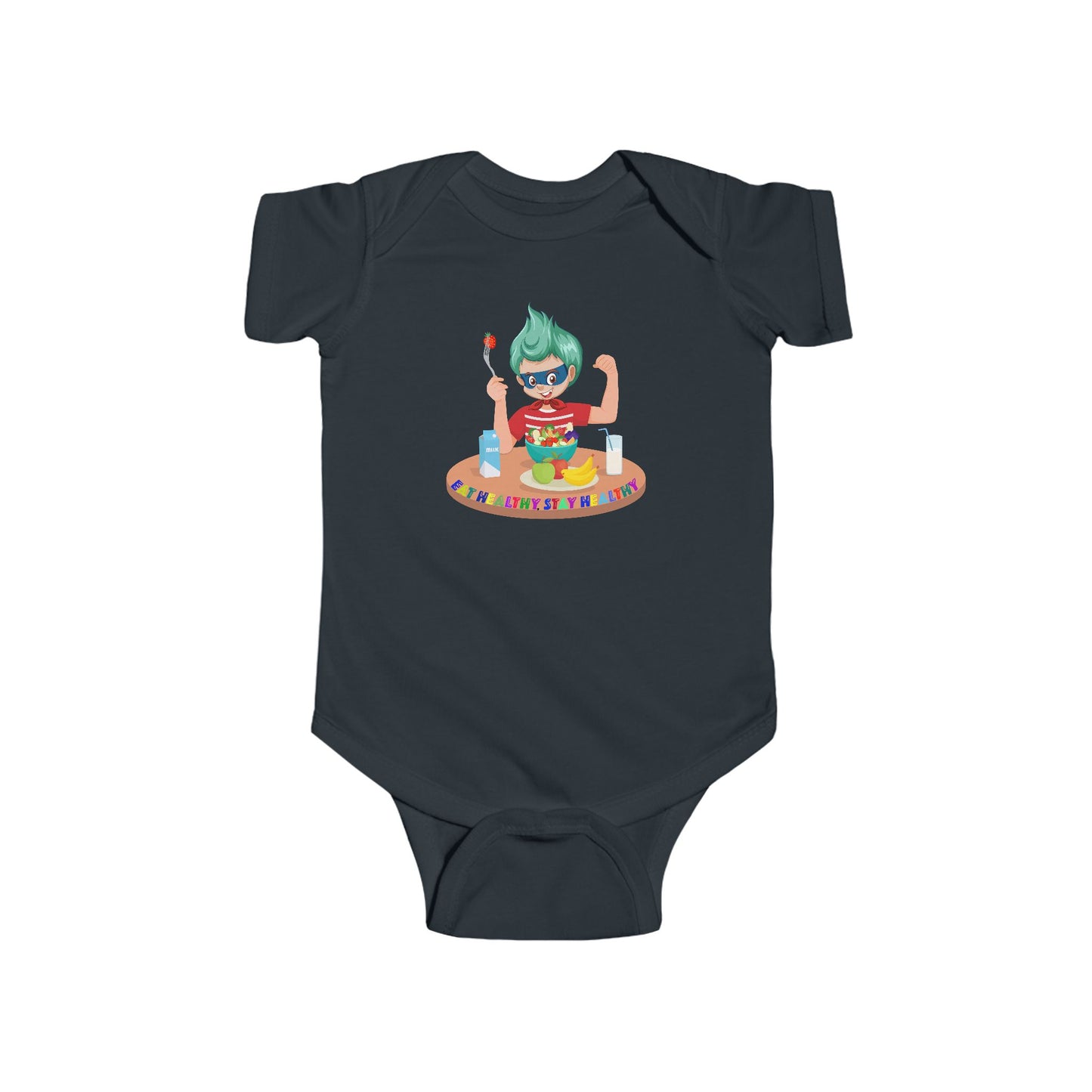 Infant Bodysuit - super kiddo eating healthy food