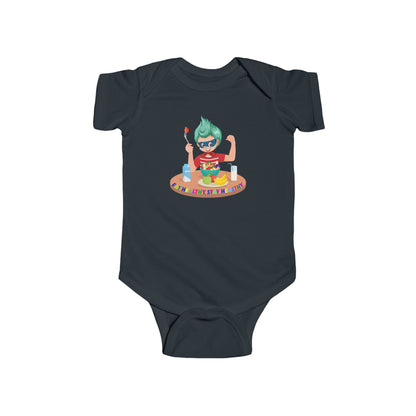 Infant Bodysuit - super kiddo eating healthy food - [[{"value":"Wonderwear Kid"}]]