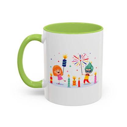 Accent Coffee Mug - Super kiddo lighting fireworks - [[{"value":"Wonderwear Kid"}]]