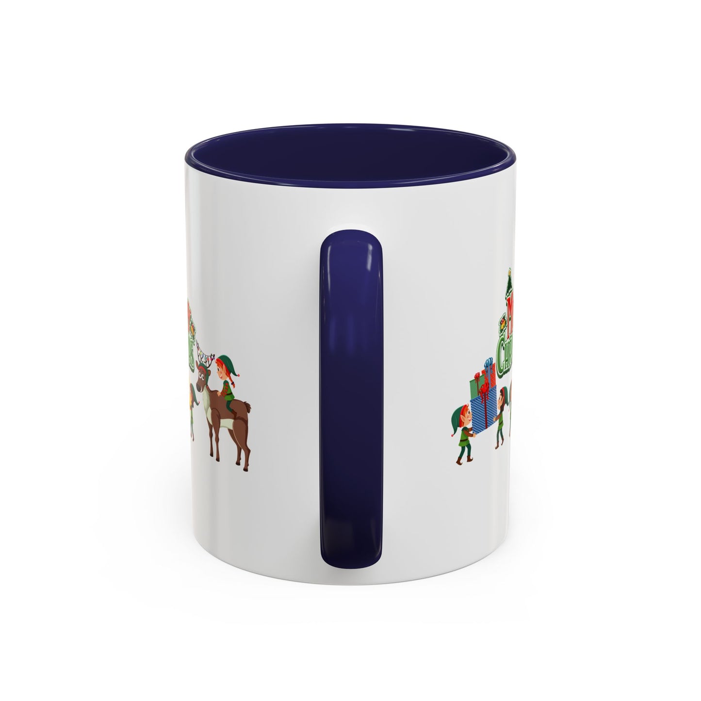 Accent Coffee Mug - Merry christmas and reindeer