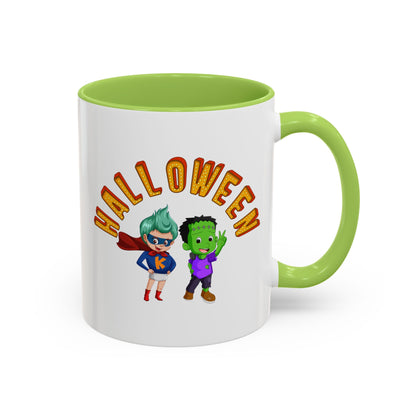 Accent Coffee Mug - Holloween with super kiddo Printify