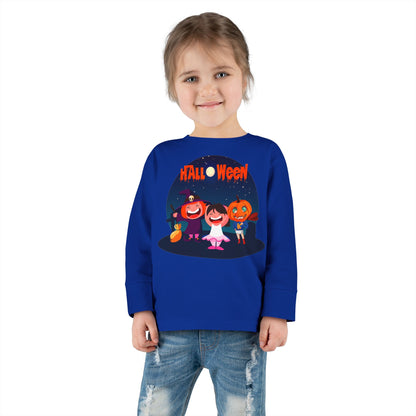 Toddler Long Sleeve Tee - Super kiddo wearing pumpkin - [[{"value":"Wonderwear Kid"}]]