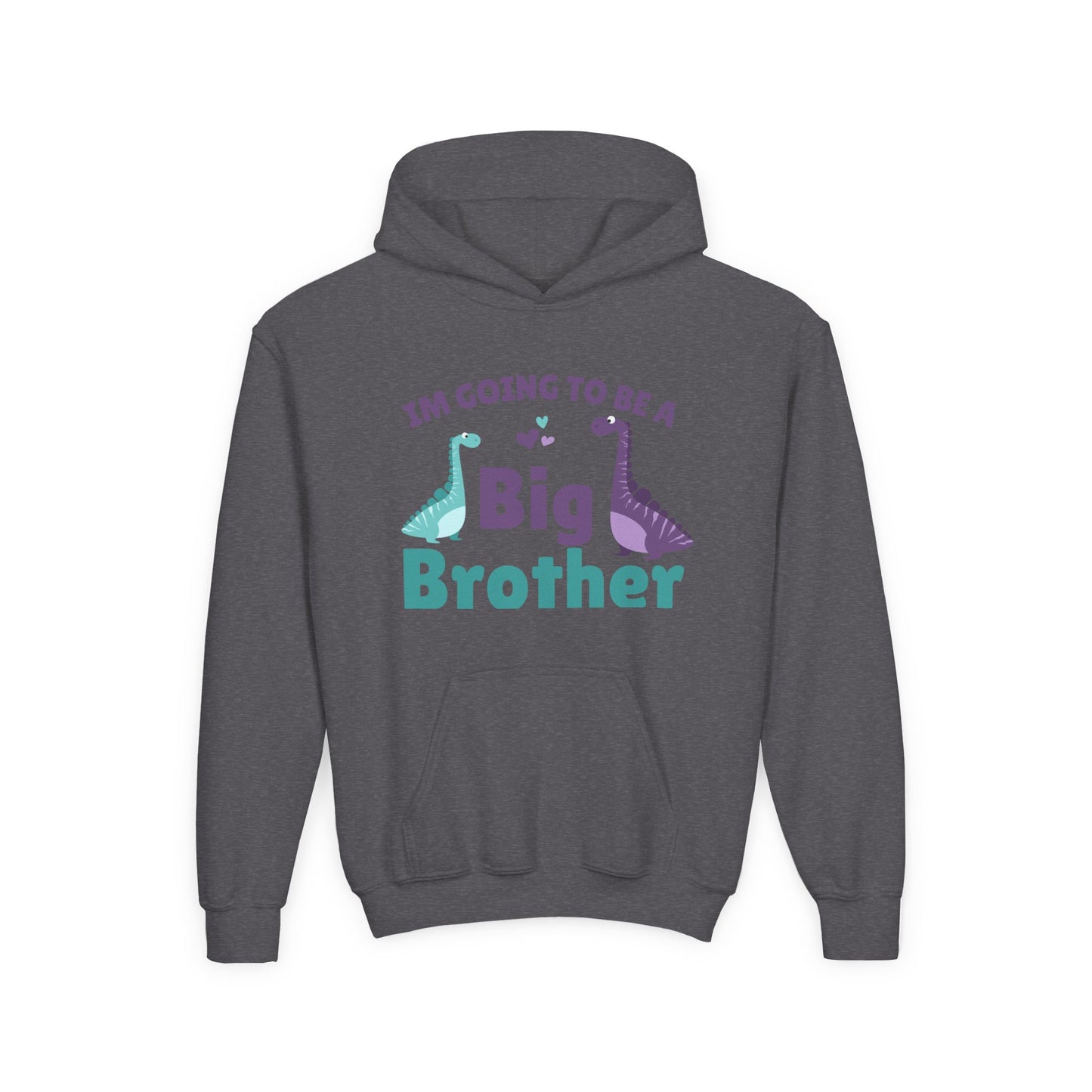 Youth Heavy Blend Hooded Sweatshirt - Big Brother Dinosaur