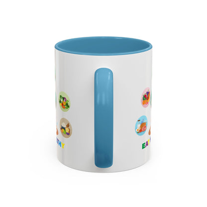 Accent Coffee Mug - Supper kiddo showing healthy food to eat - [[{"value":"Wonderwear Kid"}]]