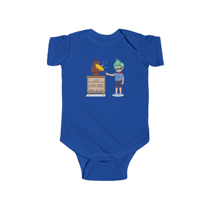 Infant Bodysuit - Super kiddo cleaning a vase - [[{"value":"Wonderwear Kid"}]]