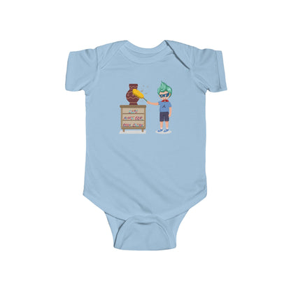 Infant Bodysuit - Super kiddo cleaning a vase - [[{"value":"Wonderwear Kid"}]]
