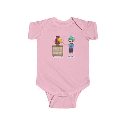 Infant Bodysuit - Super kiddo cleaning a vase - [[{"value":"Wonderwear Kid"}]]