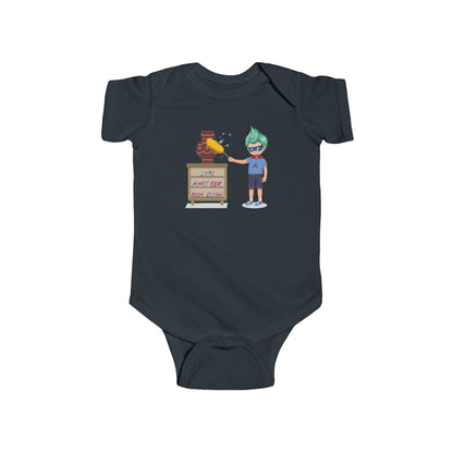Infant Bodysuit - Super kiddo cleaning a vase - [[{"value":"Wonderwear Kid"}]]