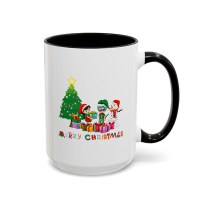 Accent Coffee Mug - Super kiddo preparing gifts - [[{"value":"Wonderwear Kid"}]]