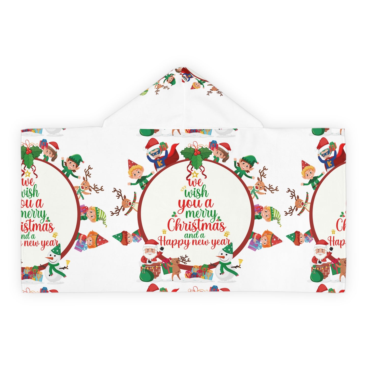 Youth Hooded Towel —  We Wish You a Merry Christmas