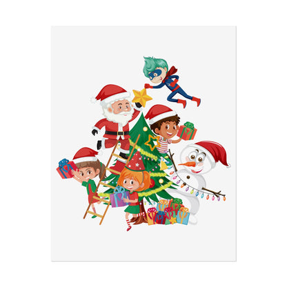 Rolled Posters - Super kiddo making christmas tree - [[{"value":"Wonderwear Kid"}]]