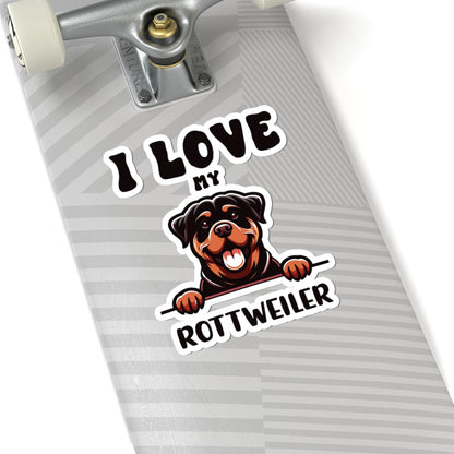 Kiss-Cut Vinyl Decals - I love my Rottweiler Printify