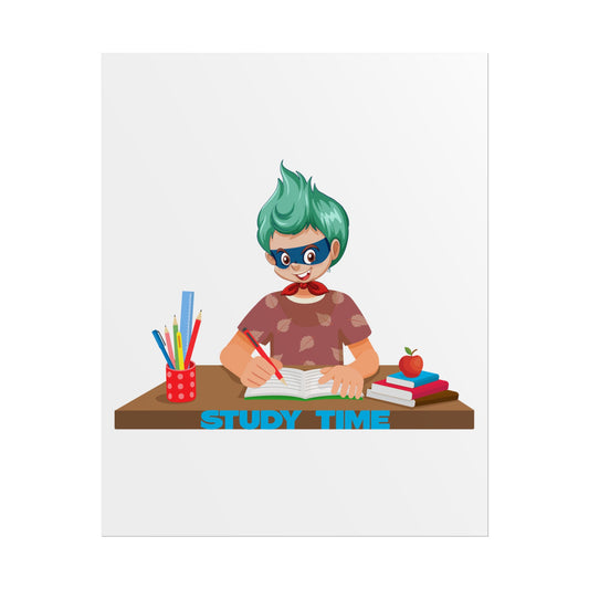 Rolled Posters - Super kiddo studying - [[{"value":"Wonderwear Kid"}]]