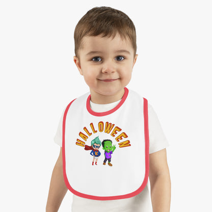 Baby Bib - Holloween with super kiddo Printify