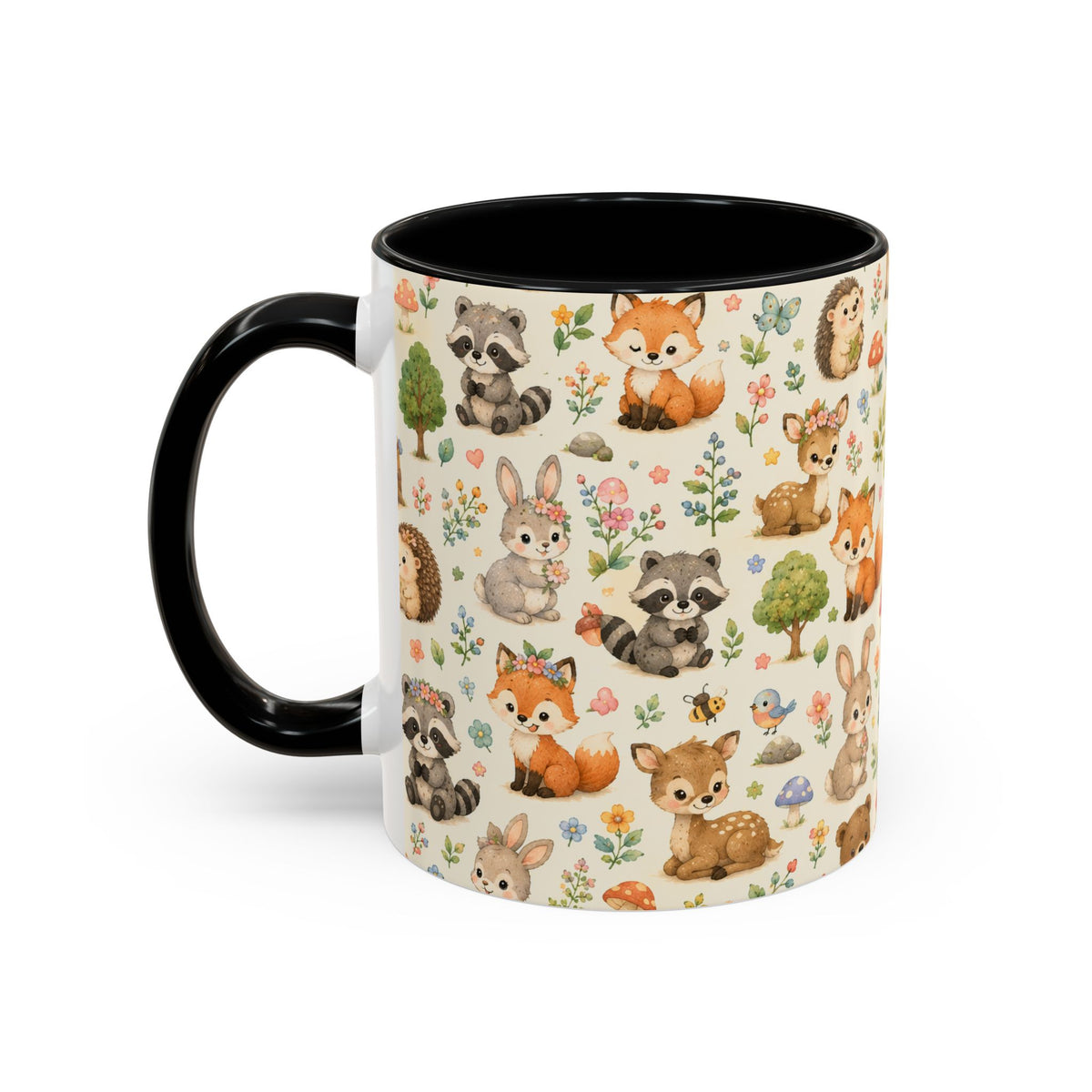 Accent Coffee Mug  (11/15 oz) - Whimsical Woodland Friends