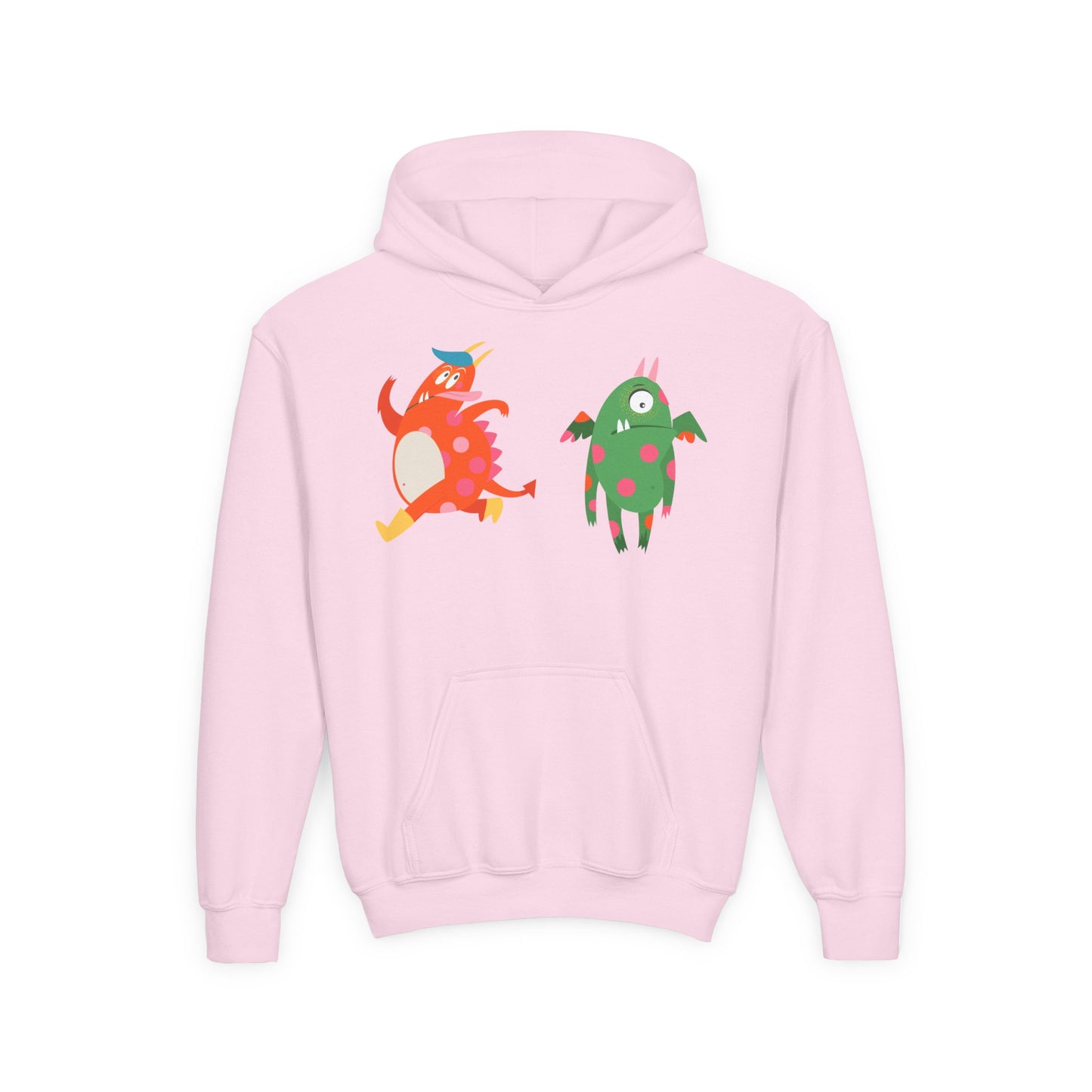 Youth Heavy Blend Hooded Sweatshirt - Monsters in action