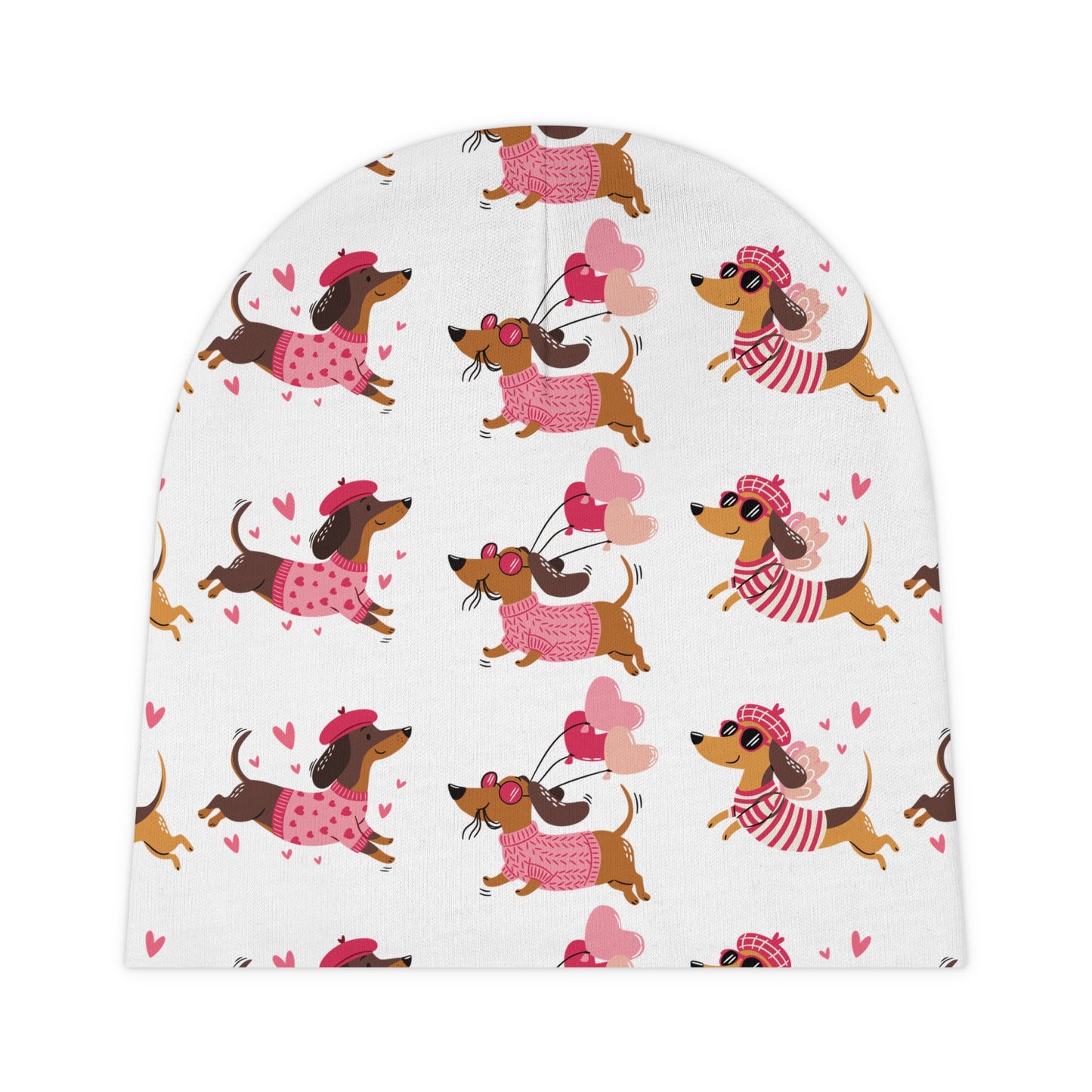 Baby Beanie (AOP) - Valentines - Three Dachshund - [[{"value":"Wonderwear Kid"}]]