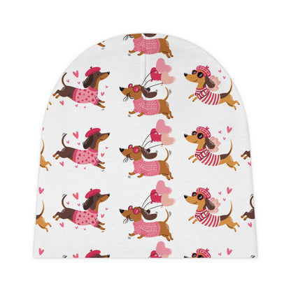 Baby Beanie (AOP) - Valentines - Three Dachshund - [[{"value":"Wonderwear Kid"}]]