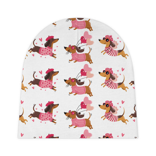 Baby Beanie (AOP) - Valentines - Three Dachshund - [[{"value":"Wonderwear Kid"}]]