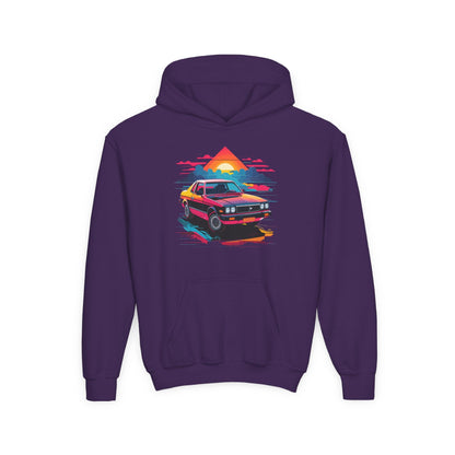 Kids Retro Car Hoodie Printify