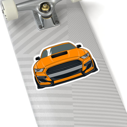 Kiss-Cut Stickers - Orange superfast car Printify