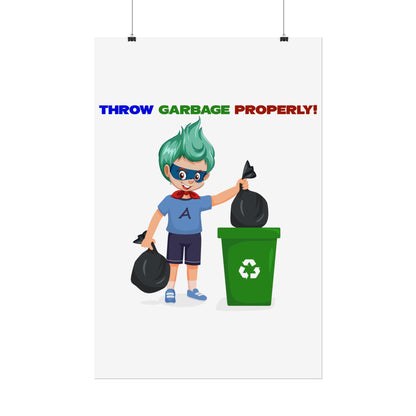 Rolled Posters - Super kiddo taking trash out - [[{"value":"Wonderwear Kid"}]]
