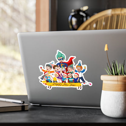 Christmas Kiss-Cut Vinyl Decals – Happy new year with friends - [[{"value":"Wonderwear Kid"}]]