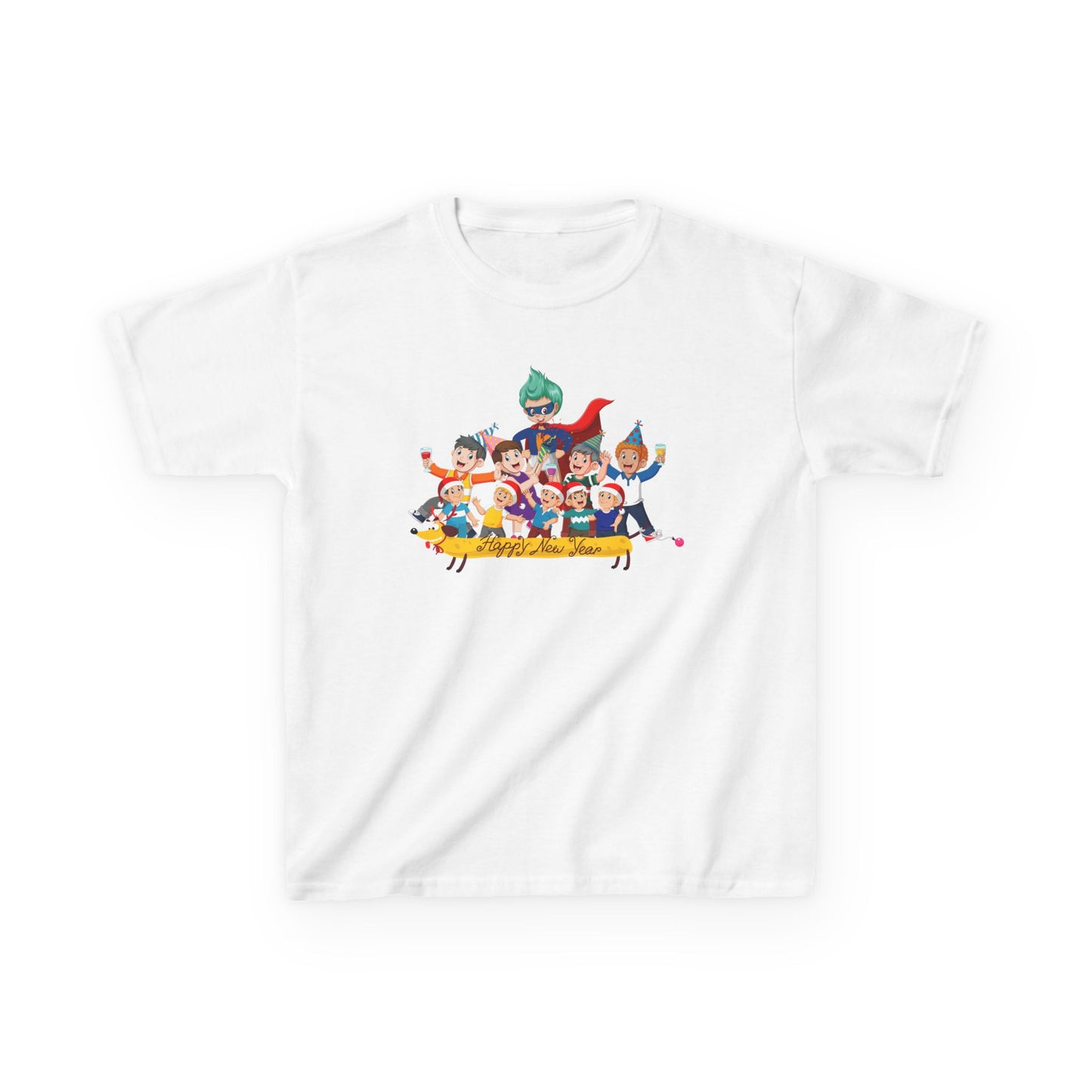 Kids Heavy Cotton™ Tee - Happy new year with friends - [[{"value":"Wonderwear Kid"}]]