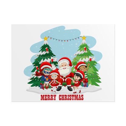 Rolled Posters - Super kiddo with santa claus Merry christmas - [[{"value":"Wonderwear Kid"}]]