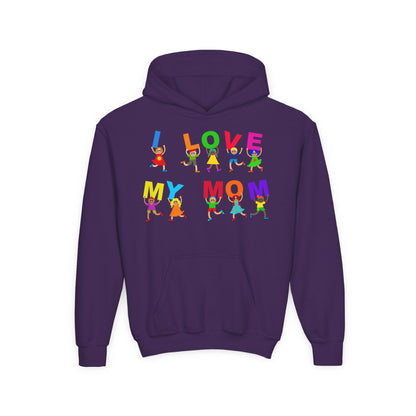 Youth Heavy Blend Hooded Sweatshirt - Kids - I love my mom Printify