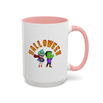 Accent Coffee Mug - Holloween with super kiddo Printify