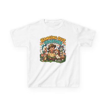 Kids Heavy Cotton™ Tee - Retro Friends Hanging Out Together