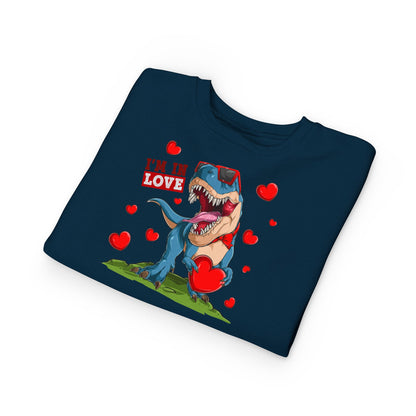 Toddler Sweatshirt -Dinosaur and heart design for valentines - [[{"value":"Wonderwear Kid"}]]