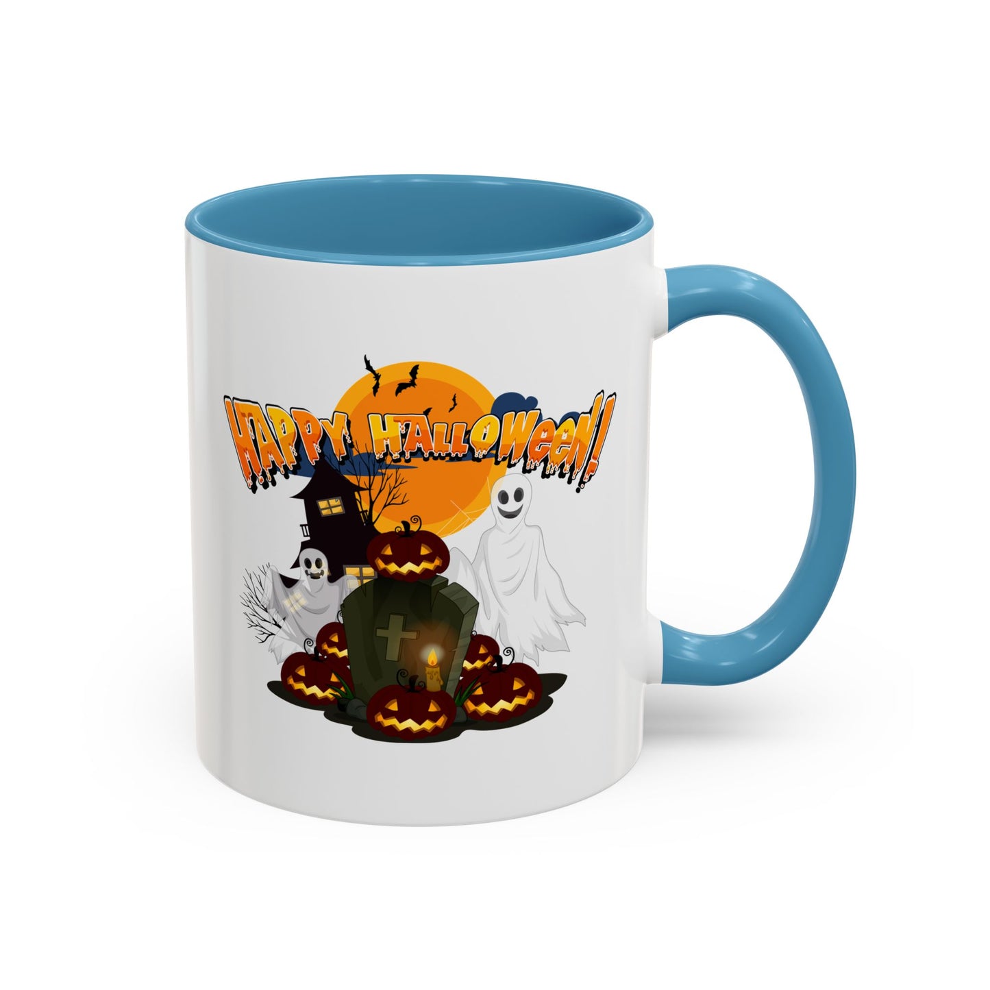 Accent Coffee Mug - Happy holloween - cemetery
