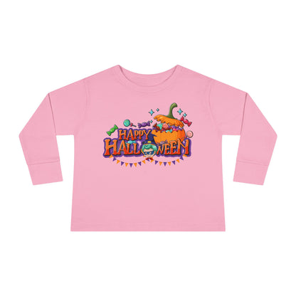 Toddler Long Sleeve Tee - Happy halloween banner Printify