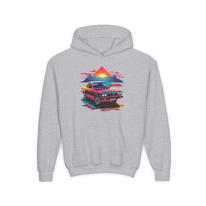 Kids Retro Car Hoodie Printify