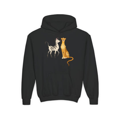 Youth Heavy Blend Hooded Sweatshirt - The Zebra and Tiger Printify