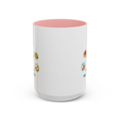 Accent Coffee Mug - Supper kiddo showing healthy food to eat - [[{"value":"Wonderwear Kid"}]]
