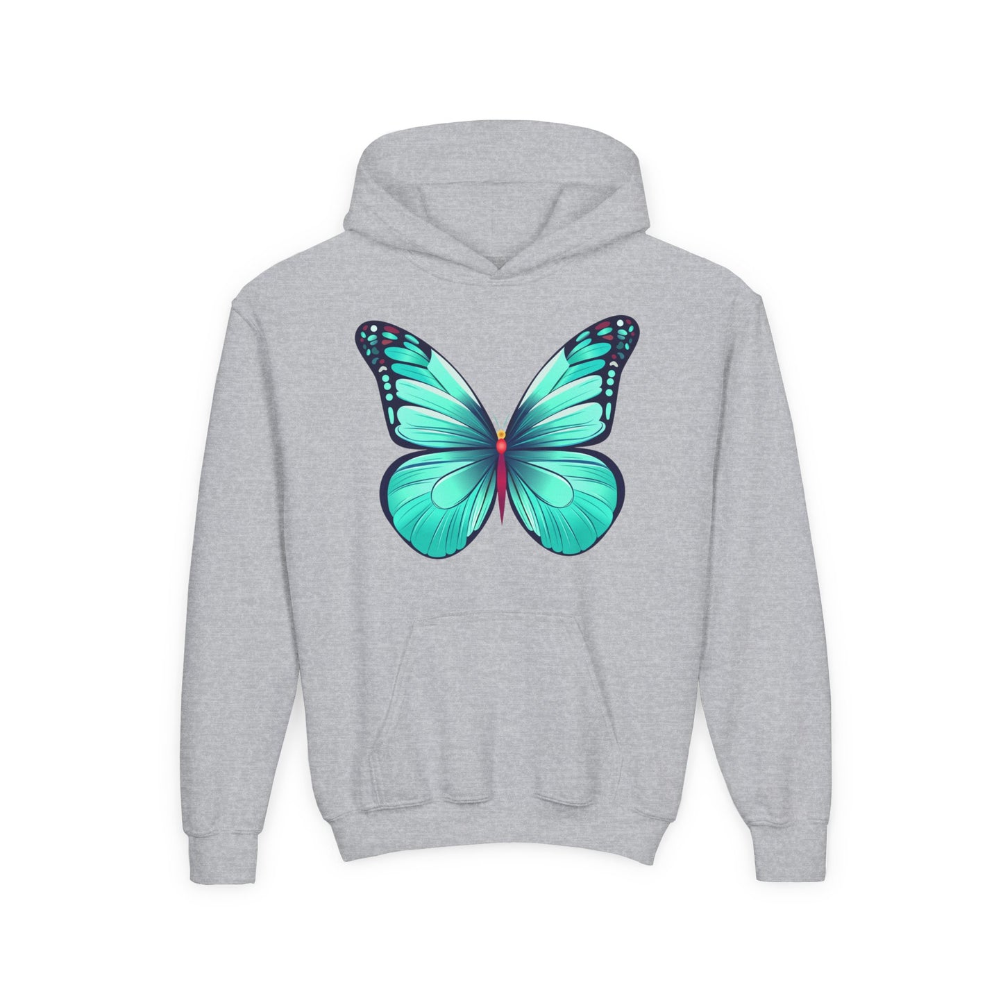 Youth Heavy Blend Hooded Sweatshirt - Butterfly - blue