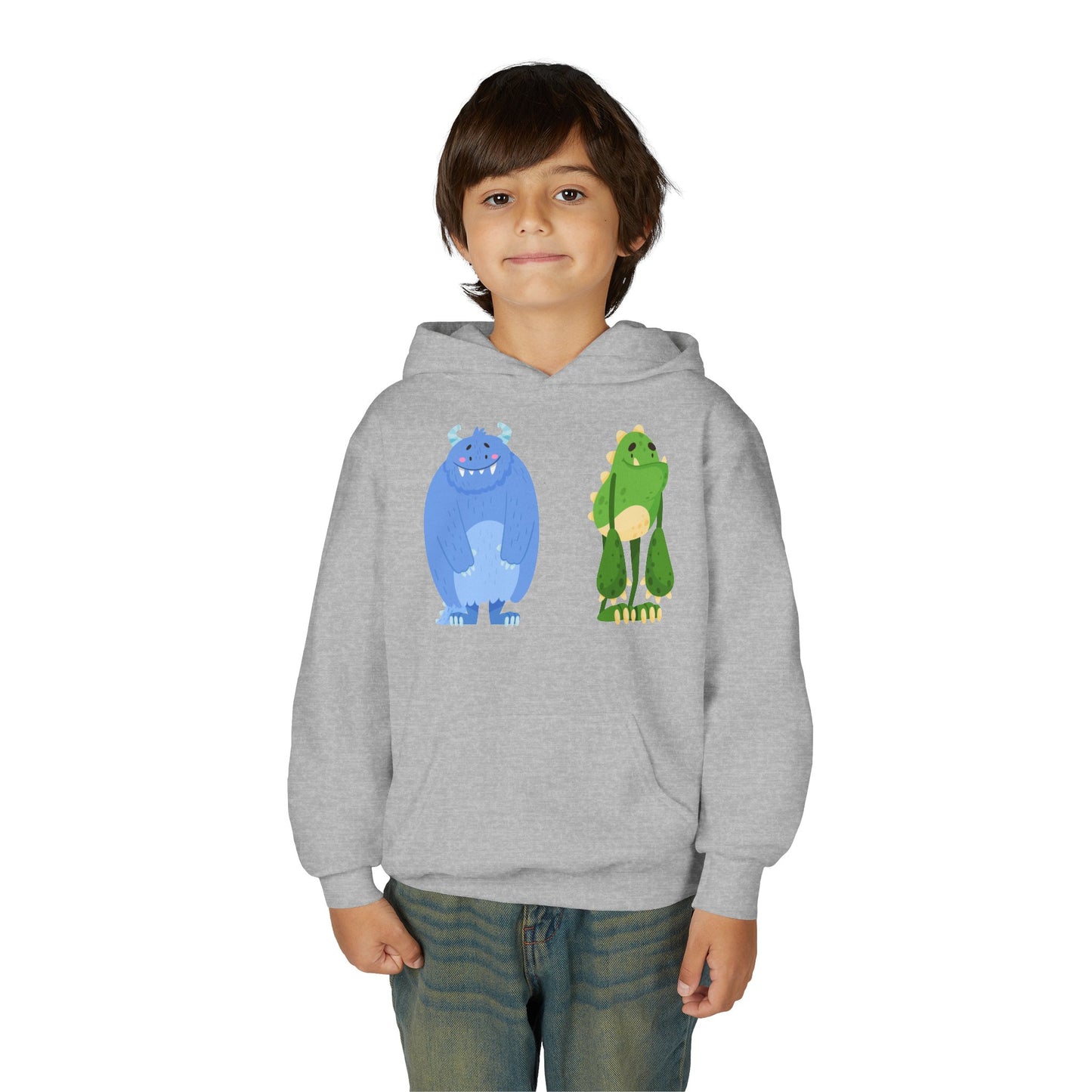 Youth Heavy Blend Hooded Sweatshirt - Cute monster