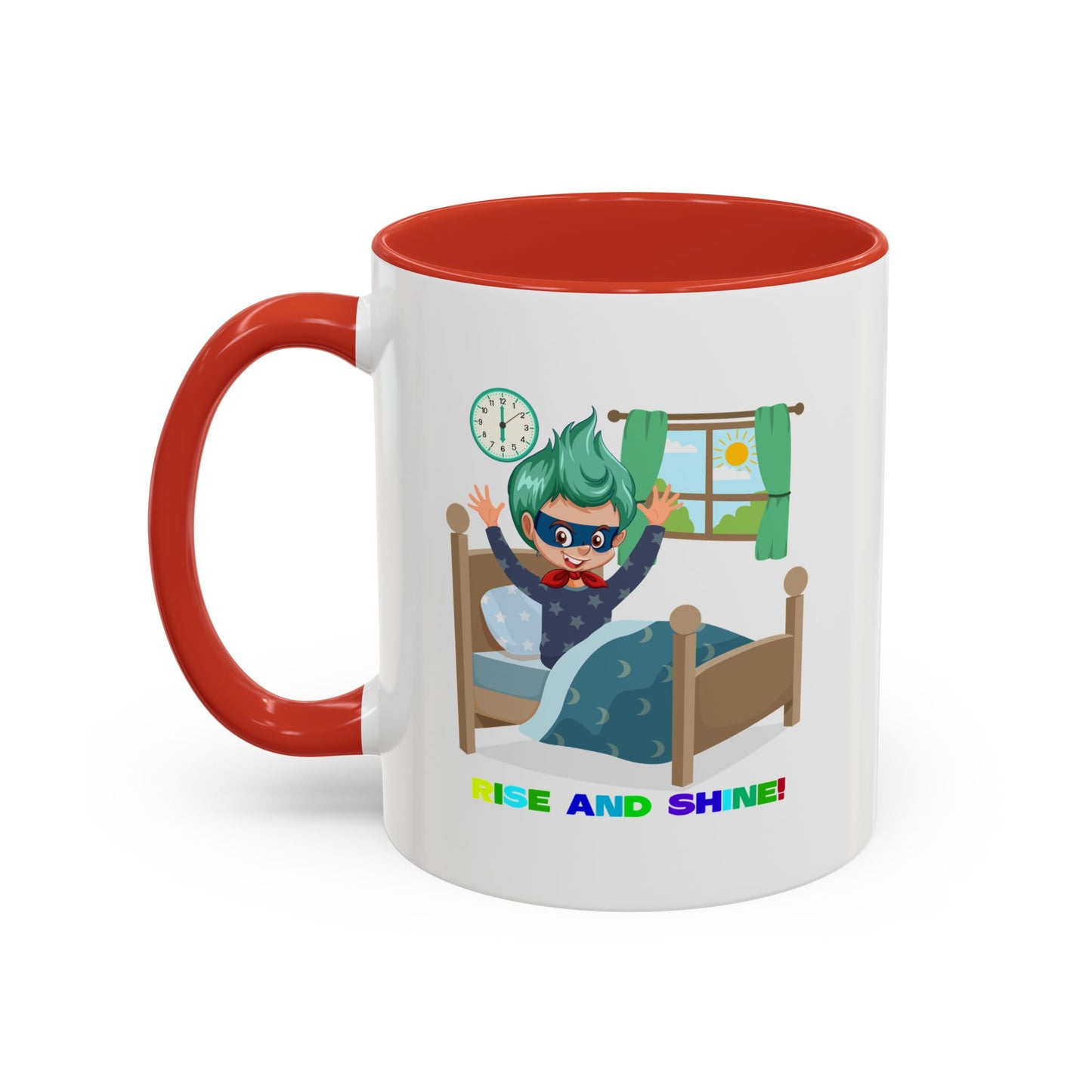 Accent Coffee Mug - Super kiddo teaches us to wake up early