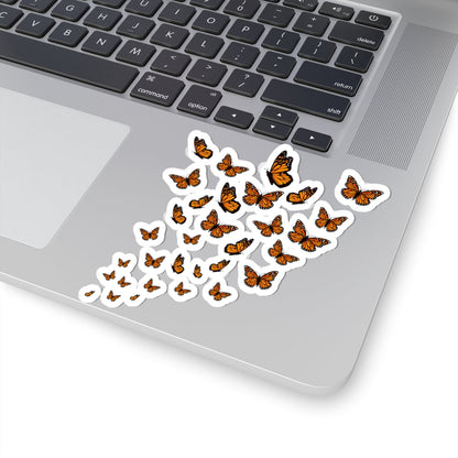 Kiss-Cut Vinyl Decals - Group of monarch butterfly Printify