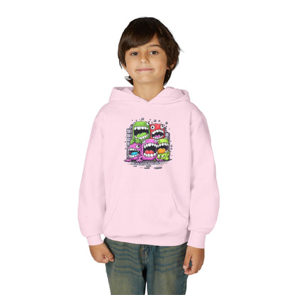 Youth Heavy Blend Hooded Sweatshirt - Cool monster character Printify