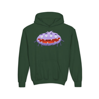 Youth Heavy Blend Hooded Sweatshirt - Purple monster Printify