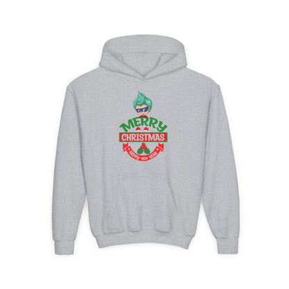 Youth Heavy Blend Hooded Sweatshirt - Merry chridtmas from super kiddo - [[{"value":"Wonderwear Kid"}]]