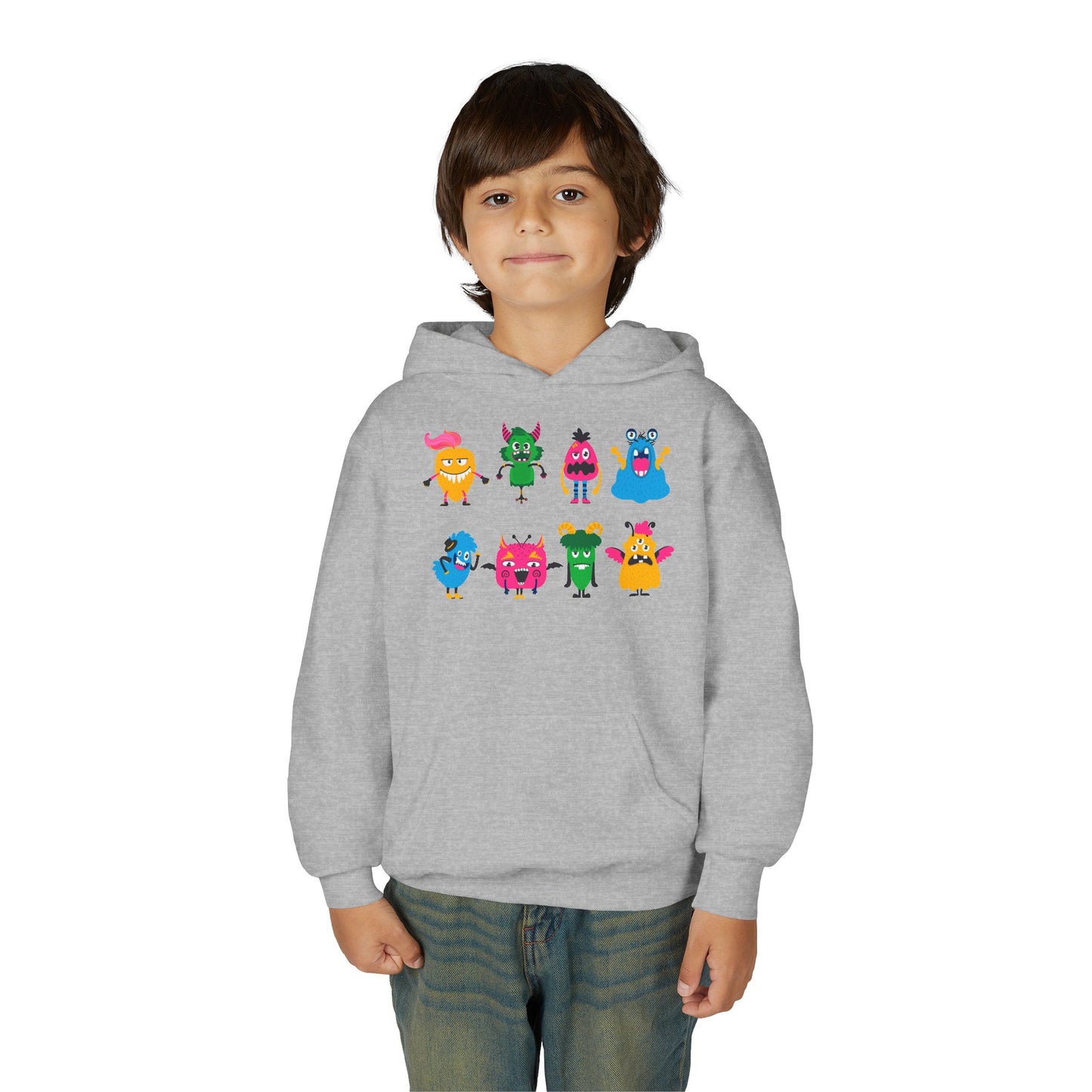 Youth Heavy Blend Hooded Sweatshirt - Set of monsters