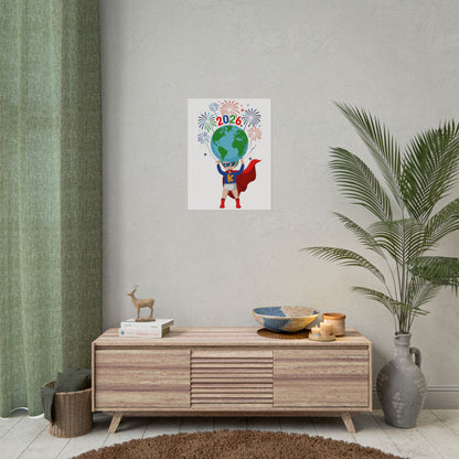 Rolled Posters - Super kiddo holding globe - [[{"value":"Wonderwear Kid"}]]