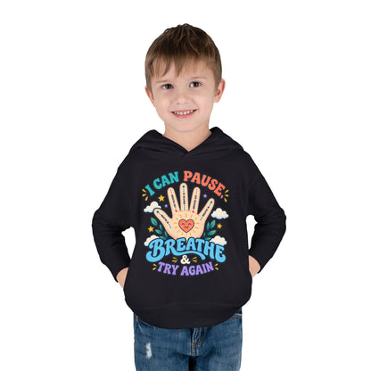 Toddler Hoodie — Pause, Breathe, Try Again Hand Guide