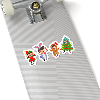 Kiss-Cut Stickers - Super kiddo in christmas tree attire - [[{"value":"Wonderwear Kid"}]]